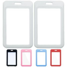 Valicaer ID Card Holder, ID Card Holder, Hard Plastic Protective Case, Transparent Badge Holder, Cards, Credit Card Case, ID Card Holder for ID, Credit Cards (White)