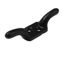 Secure Fix Direct Black or Galvanised Cleat Hook 3" - 6" (Washing Line Blind Cord Tie Back Trailer Rope) (Black, 3")