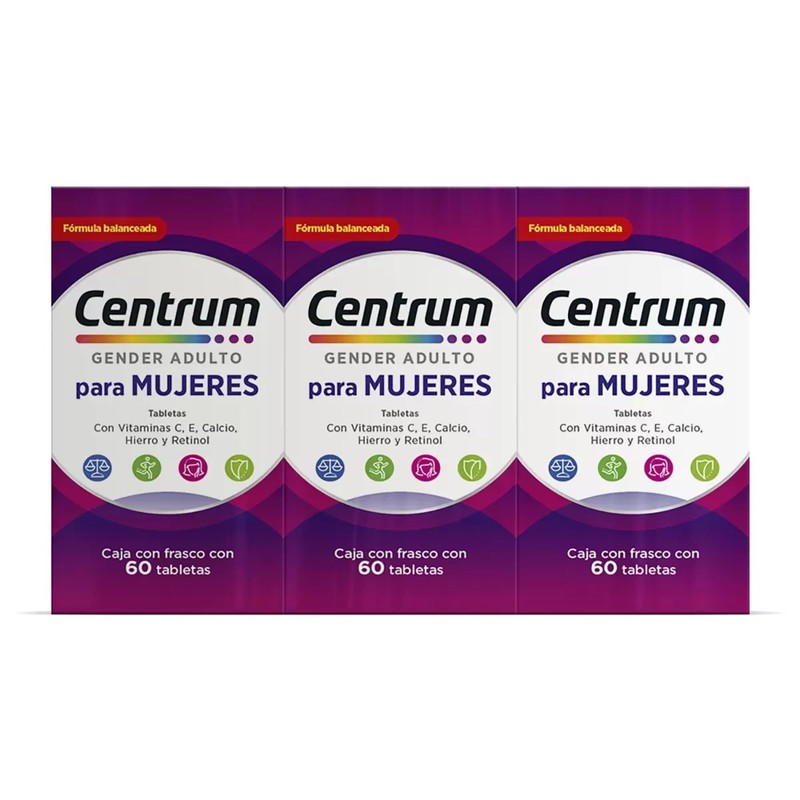 Centrum Gender Adulto Mujer Multivitaminico, Con Magnesio, Vitamina C y
