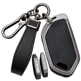 ontto Alloy Car Key fob Cover Fit for Kia Telluride EV9 2023 2024 Picanto GT Line Sorento MQ4 Carnival KA4 Morning K5 Carens 2024 Leather Key case keyring Shell holder bag keychain Accessories Black A