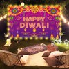 Happy Diwali LED Light Backdrop Banner Decorations, Indian Diwali Backdrop