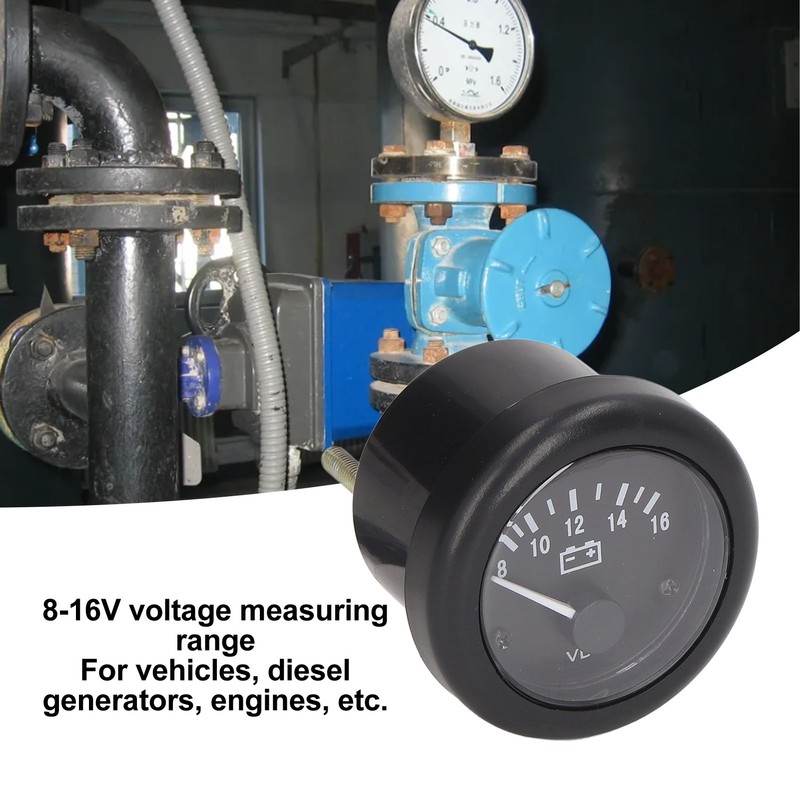2in Diesel Engine Voltage Meter Automobile Generator Voltmeter Gauge 8‑16V