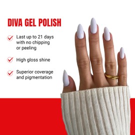 DND Gel Polish Set, Coquette Collection, UV/LED Gel Polish and Air Dry Nail Lacquer, Matching Chip-Free Polish Duo, 101 Cotton Candy Lilac, 0.5 Fl Oz