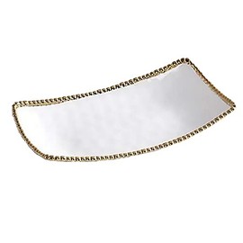 Pampa Bay Golden Salerno Rectangular Deep Server, Porcelain, 15" x 8.5" x 3"