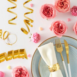 PartyMarty Metallic Streamers, Pack of 5 - 5 Rolls with 18 Holographic Glitter Streamers - for Carnival, Birthdays, New Year's Eve, from Dekoration GmbH®