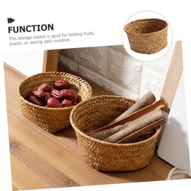 ABOOFAN Woven Storage Basket Multi Functional Wear Resistant Fruit and Sundry Organizer for Home Decor Stylish Desktop Container Farmhouse Style
