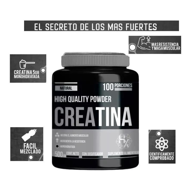 Holix LAB - Creatina Monohidratada - 500 grs, rinde hasta