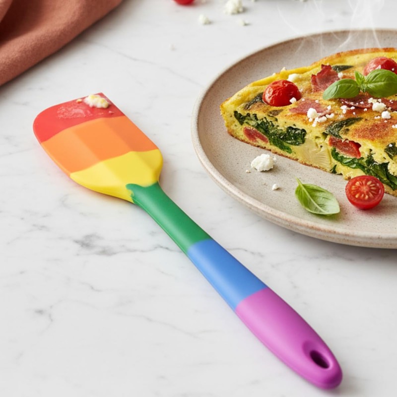 Cooking With Pride Non-Stick Scraper Spatula, Heat-Safe Silicone With Iron