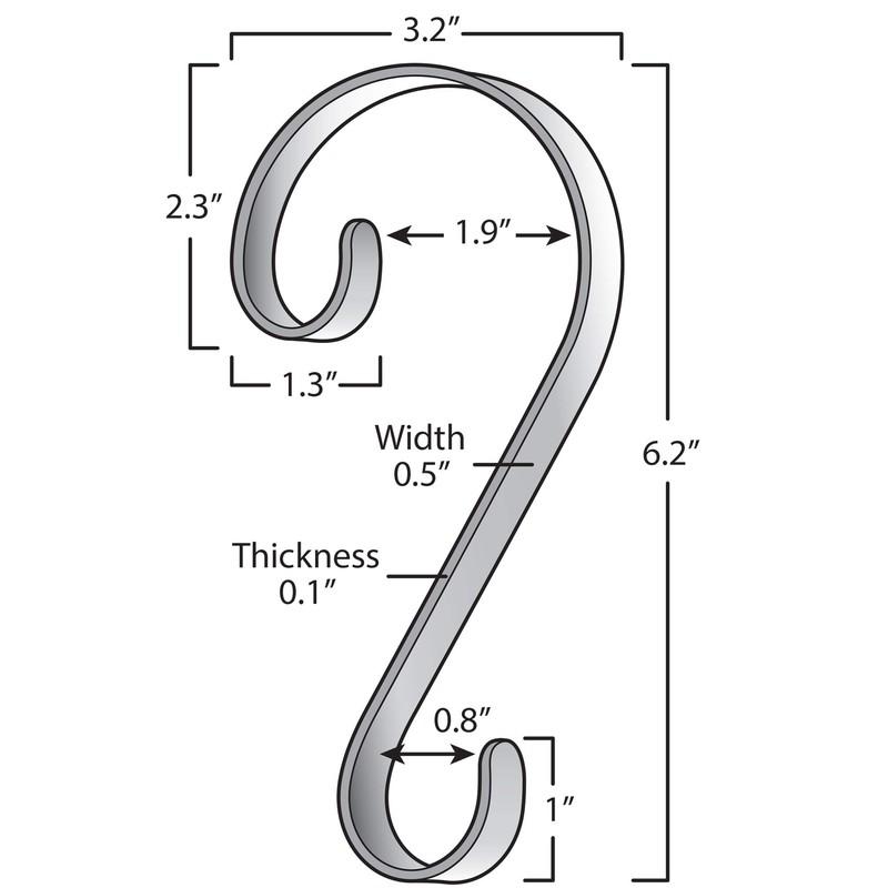 Haute Decor Stocking Scrolls Stocking Hanger - 4 Pack (Matte