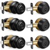3 Sets Entry Door Knob and Single Cylinder Deadbolt Combo