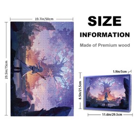 Anime Jigsaw frieren Puzzles Adults 1000 Pieces Wooden Collage Puzzle 29.5x20 in (frieren 4)