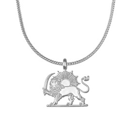 d'origine Iran Crest Necklace, Iranian Lion Necklace, Iran Chain, Iranian Jewellery, Iranian Crest Jewellery with Lion for Men, Brass