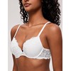 Deyllo Women's Push-Up Bra with Floral Lace Cups, Underwired Bra,
