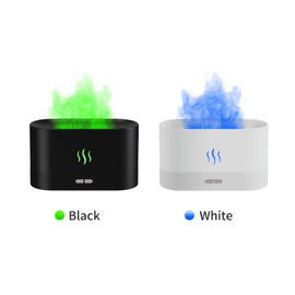 Simulation Flame Mist Humidifier With 7 Color Night Light Aromatherapy Essential Oil Diffuser Quiet Cool USB Humidifier for Home Office Bedroom  Room Auto-off