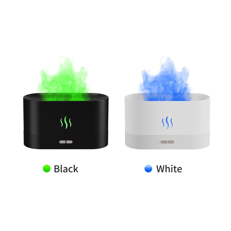 Simulation Flame Mist Humidifier With 7 Color Night Light Aromatherapy