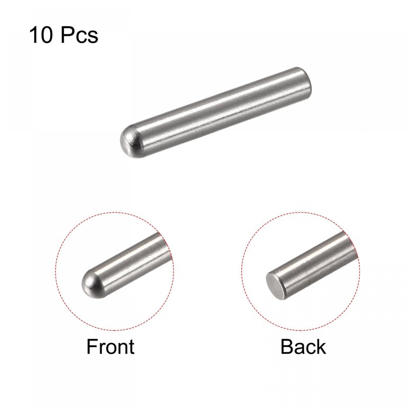 TOP-VIGOR 10Pcs 6mm x 30mm Dowel Pins, 304 Stainless Steel