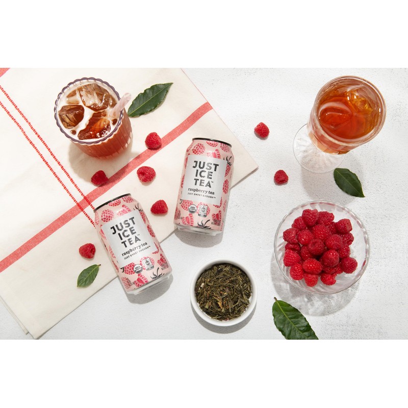Just Ice Tea, Raspberry Flavored Black Iced Tea, 12-Pack (12oz