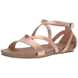 Blowfish Malibu Girls Strappy Flat Sandal, Pearl Rosegold, 3.5 Big Kid US