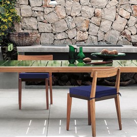 Square Corner Seat Cushions, 18.5" x 16" x 3", Set of 4, Indoor Outdoor Water Repellent Universal Chair Pads with Ties for Patio Furniture, Garden Deck Dining Chairs, Navy