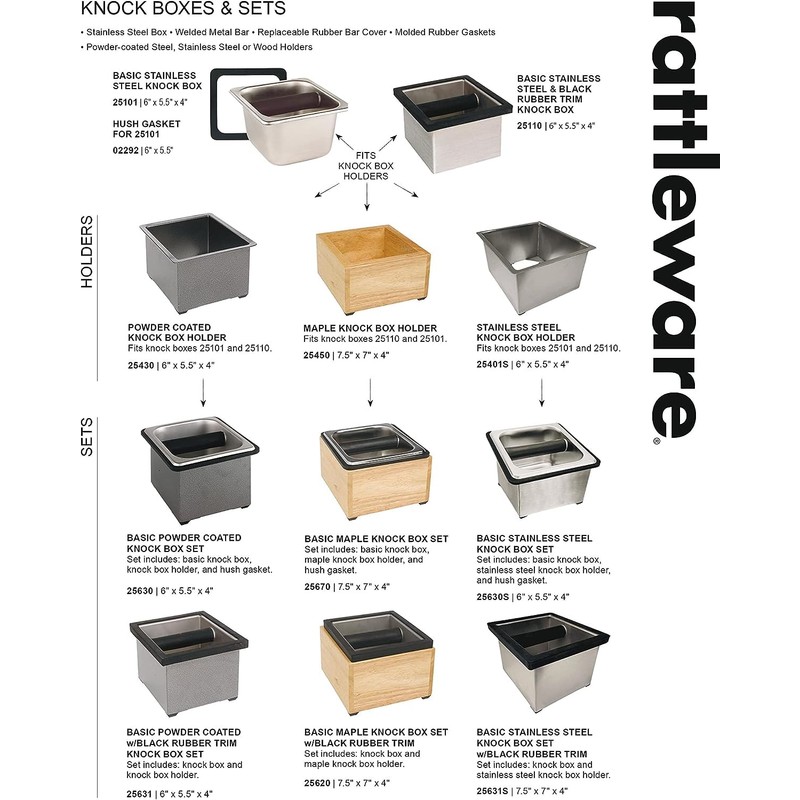 Rattleware Stainless Steel Open Bottom Knock Box Chute - For