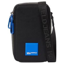 Karl Lagerfeld Jeans Women's Box Logo Reporter Bag Cross Body, black