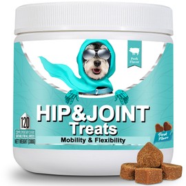 Bailey & Buddies Hip and Joint Supplement for Dog, 120 Soft Chews with Glucosamine, Chondroitin Sulfate and MSM, Supplements for Senior Dog Puppies, Joints Care - Pork Flavor