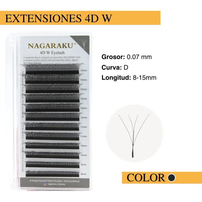Blister Nagaraku 4d W Shape Mix 8-15mm, Extensiones Pestañas