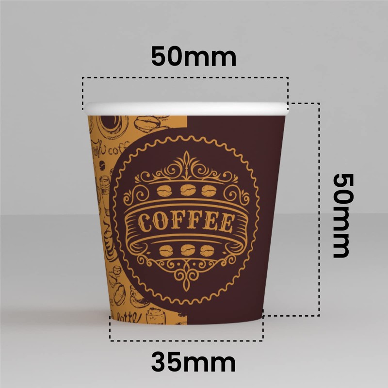 100 PubCUP Paper Cups for Coffee 65ml Eco Friendly Biodegradable