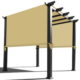 Alion Home Waterproof Pergola Cover - Universal Replacement Canopy (12' L x 8' W, Sand)