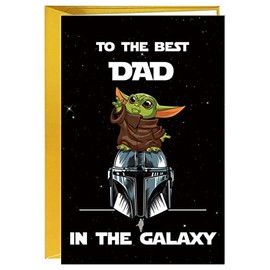 Baby Yoda Birthday Card for Dad Funny Father's Day Card Best Dad In The Galaxy Card, CARD009