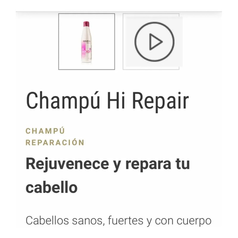 Shampoo Salerm Cabello Dañado Y Deshidratado Hi Repair 1 L