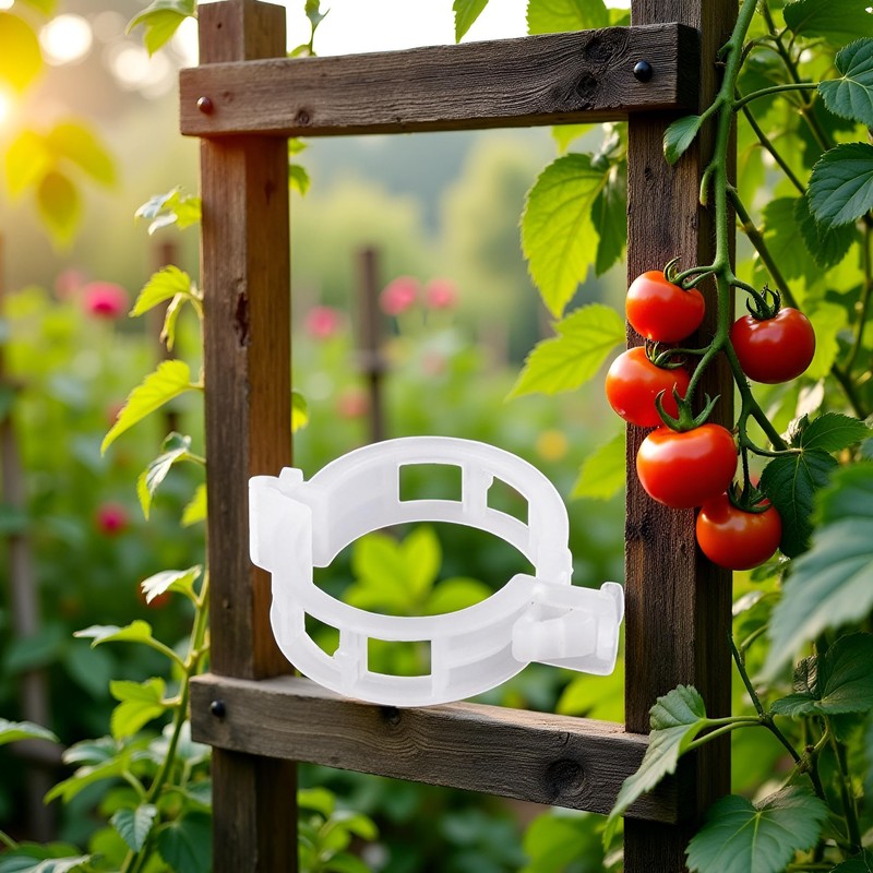 100Pcs White Plastic Trellis Clips Plant Support Clips,Tomato Clip,Cages Plants