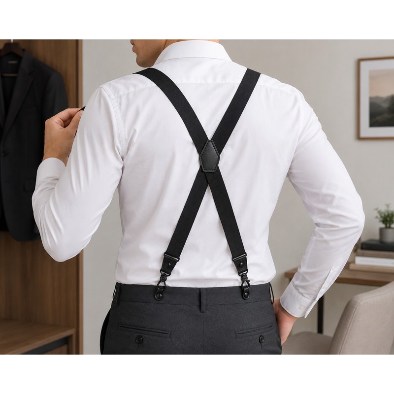 Heavy Duty Suspenders for Men Work Biker Outdoor 3.8cm Wide
