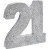Number 21 Glitter Table Decoration Silver