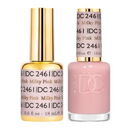 DAISY DND- Juego de esmaltes en gel DC Sheer Polish de DND: 1 esmalte en gel y 1 esmalte de uñas, rosa lechoso, 0,5 onzas líquidas
