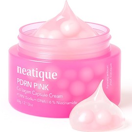 PDRN Capsule Cream Face Moisturizer, 6% Niacinamide, 2.13 oz | Sodium DNA collagen; pink capsule texture; dewy-looking finish; lightweight feel; daily AM PM care; smooth skin appearance