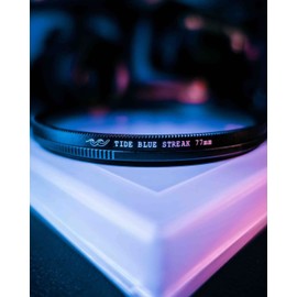 Tide Optics CineStreak Blue Streak Filter 77 mm - Anamorphic Flare Prism Camera Lens Threaded Filter
