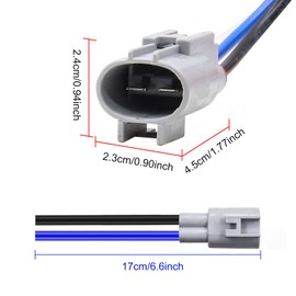 2x Male Plug Connector Socket Harness