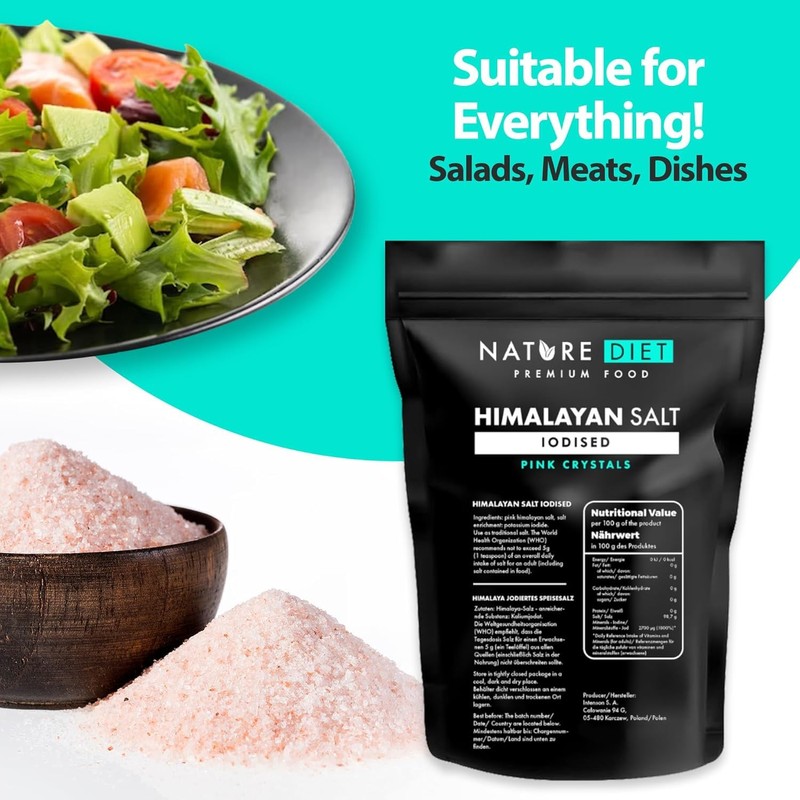 Nature Diet - Himalayan Salt from Pakistan, 1000 g, Pink