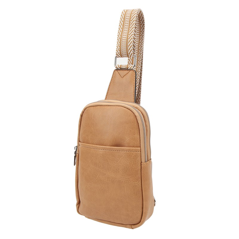 Sling Bag Shoulder Backpack Retro Zipper Multiple Compartments Widened Strap