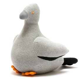 Knitted Organic Cotton Pigeon Baby Rattle, Suitable from Birth