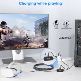 Wrugste Link Cable 5 m, Compatible with Oculus/Meta Quest 2/Quest 1, High Speed Data Transmission, 100% Charging Cable, Accessories for VR Headset, Gaming PC, Steam VR