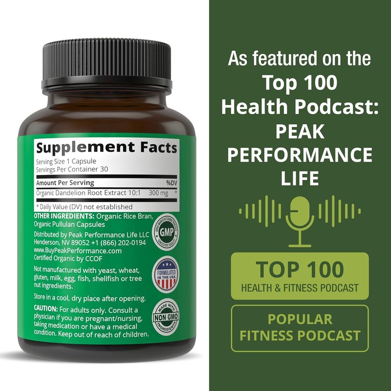 USDA Organic Dandelion Root Extract Supplement