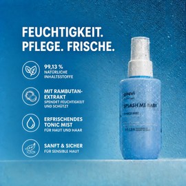 GOOVI Splash Me Baby Face Toner Mist - Gel idratante per pelle radiosa e cura quotidiana del viso, con estratto di Rambutan e acido ialuronico, 100 ml