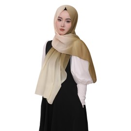 Febfim Muslim Women Gradient Chiffon Hijab Scarf Lady Daily Fashion Wrap Shawl (Gradient 5)