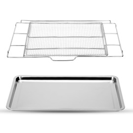 New upgrade Air Fry Tray for 30" Oven with Drip Pan, Compatible with Frigidaire Wall Ovens, Ranges, and Wall Oven/Microwave Combinations，Oven Rack Measures 25" x 16" x 1.75"