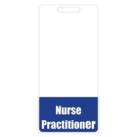 Nurse Practitioner Badge Buddy (Blue) - Heavy Duty Badge Tags for NP's - Double Sided Identification Card