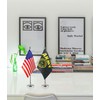 WXTWK 2 Pack American USA Gold Crest Desk Flag Small