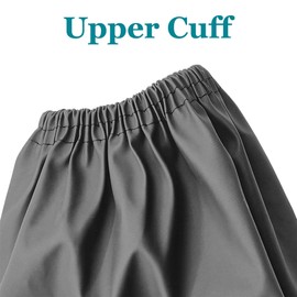 Yzurbu 6 Pairs Arm Sleeves Covers, PU Oversleeves Protector with Four-Needle Elastic Cuffs, Waterproof, Oilproof, Acid and Alkali Resistant Black