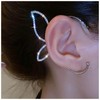 Andelaisi Punk Crystal Wing Ear Cuff Wrap Earrings Rhinestone Wing